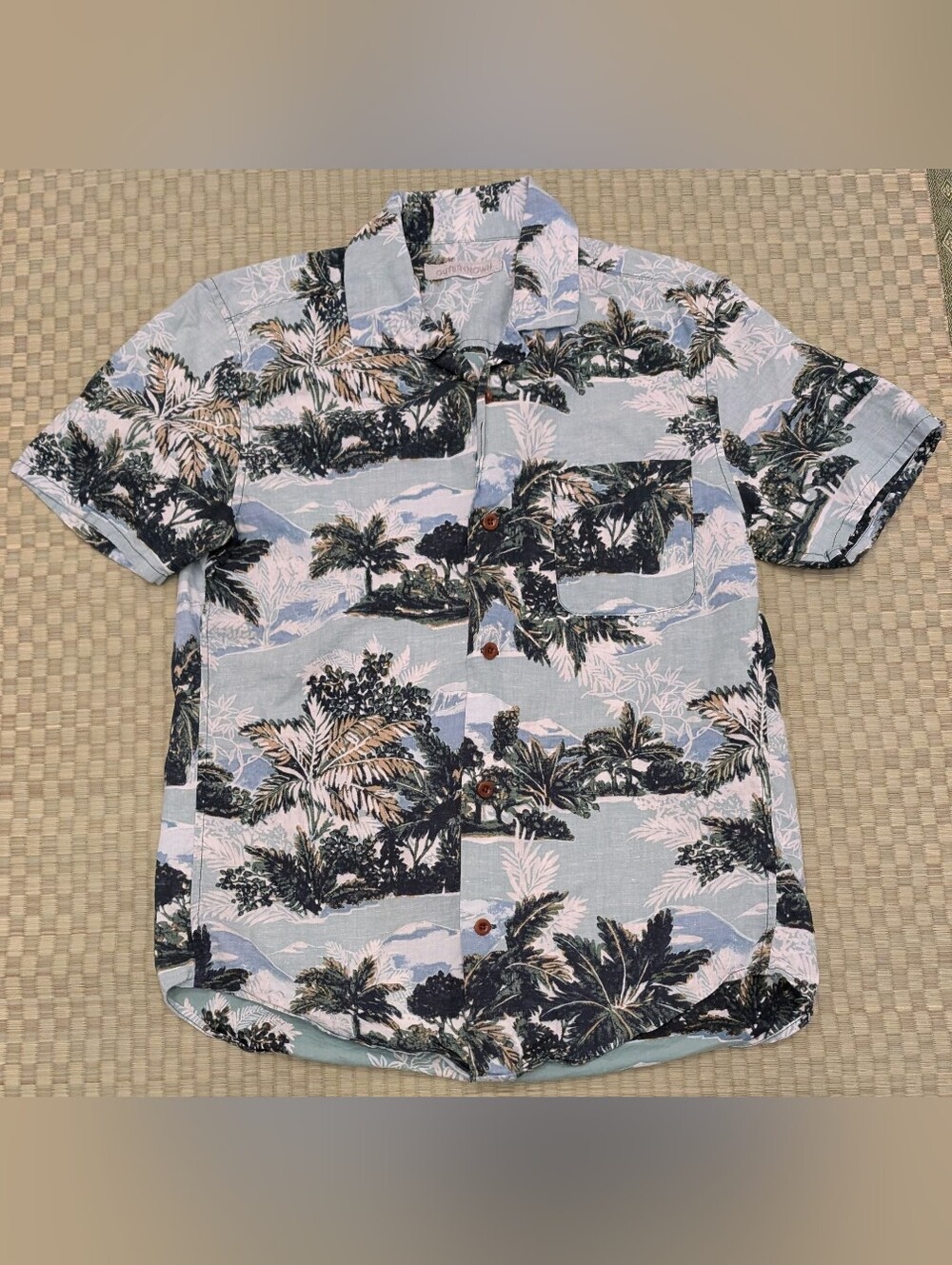 Outerknown BBQ Cotton Hemp Palm Hawaiian Shirt Men's Size Small